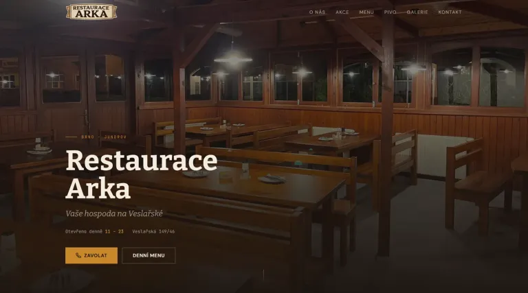 Web restaurace Arka