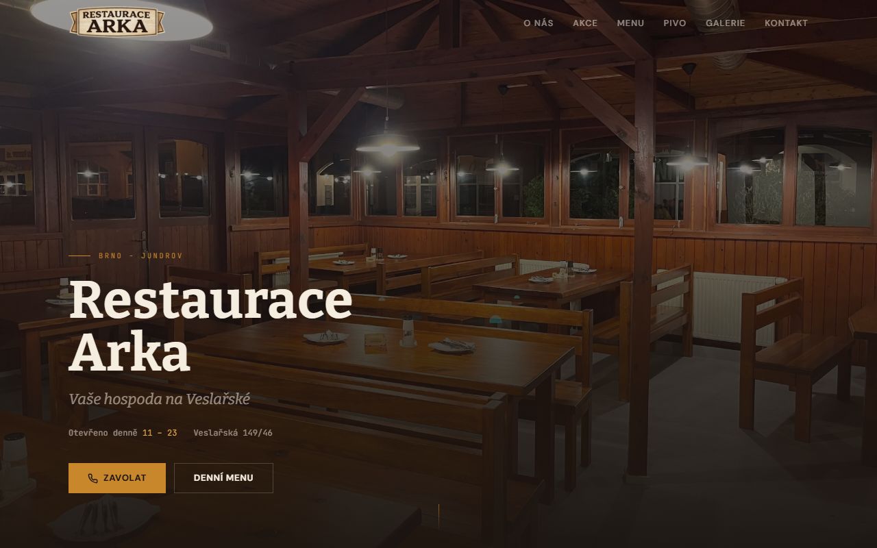 Web pro Restauraci Arka